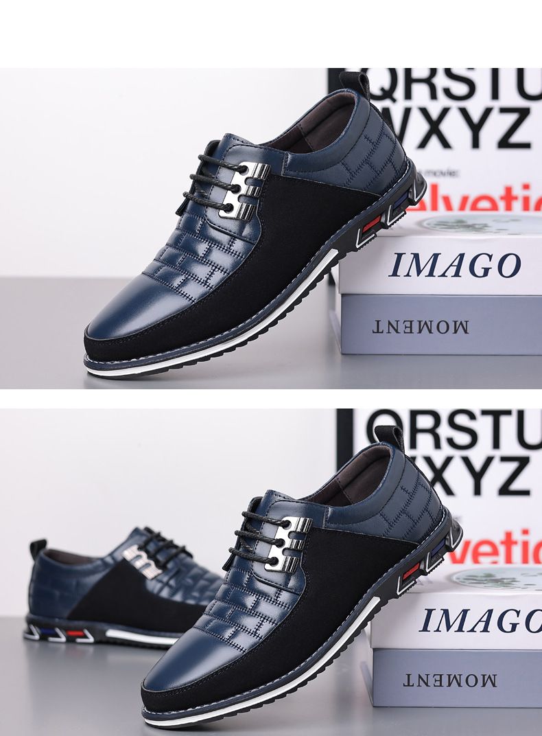 Wyprzedaż Towary wysokiej jakości Regularne Transgraniczne Duże rozmiary Buty męskie Modne Lekkie Skórzane Buty codzienne Sznurowane Cztery pory roku_voghion.com