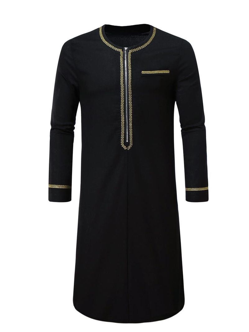 Herrenbekleidung Robe Stickerei Muslimische Kleidung Halloween Party Freizeitkleidung_voghion.com