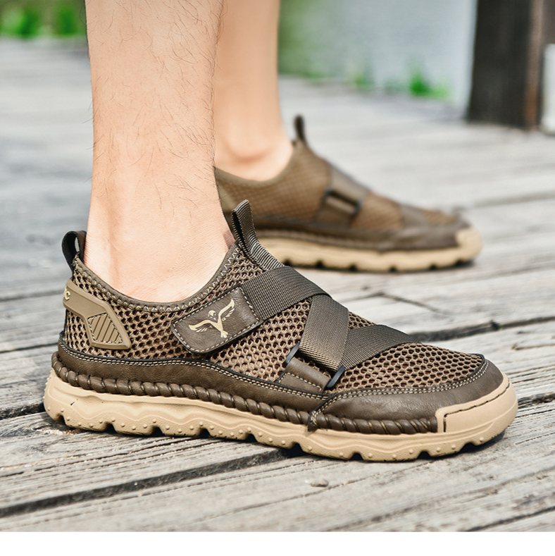 Nuove scarpe da spiaggia estive oversize di fascia alta, sandali, antiscivolo, streaming cucito a mano, scarpe da uomo_voghion.com