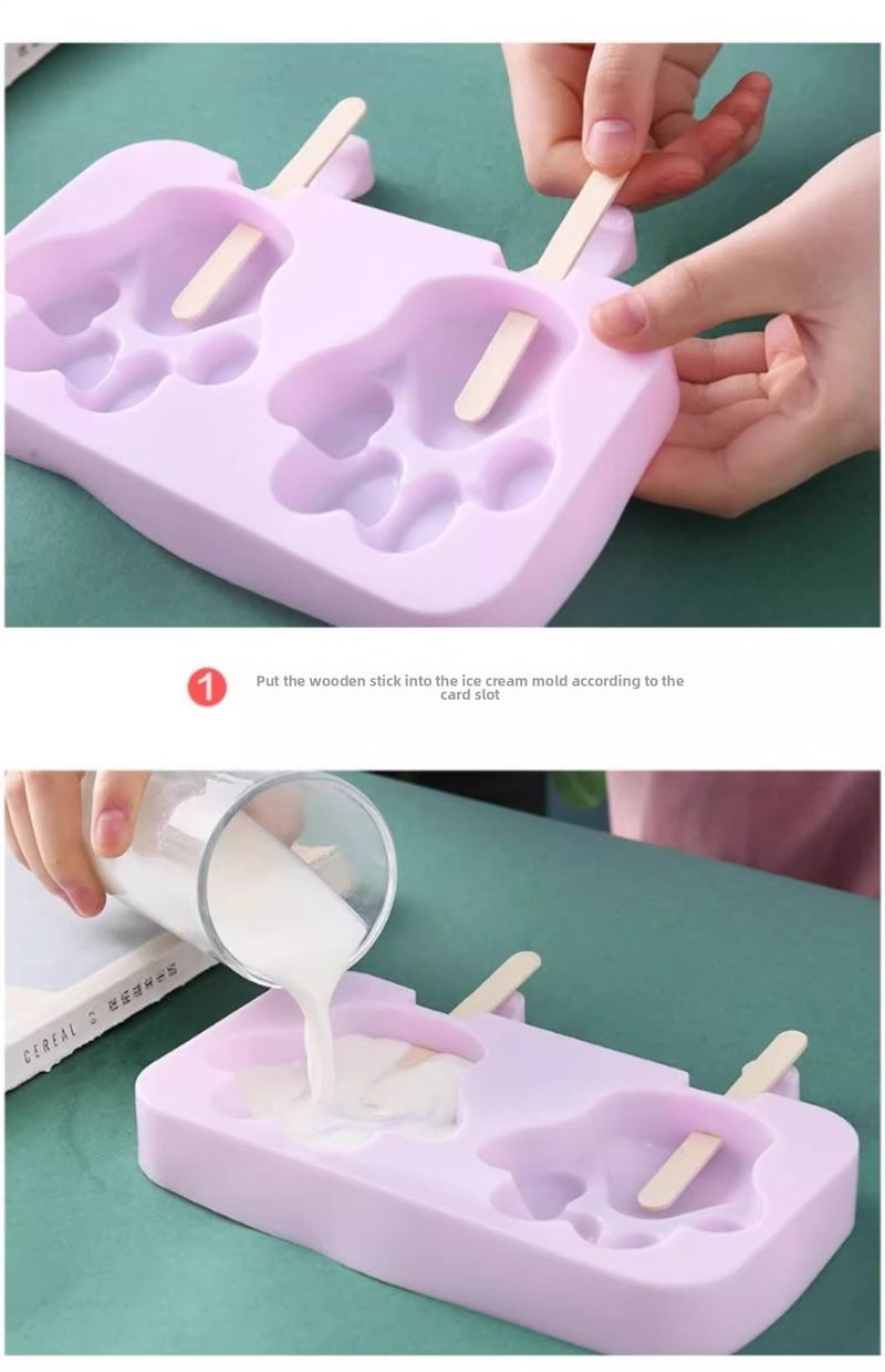 Ice Cream Mold Food Grade Silicone Ice Cream Popsicle Popsicle Ice Cube Ice Box DIY Homemade Creative Mold_voghion.com