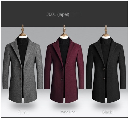 Mode lichte luxe klassieke heren casual herfst en winter verdikte middellange tweed trenchcoat Hot koop!_voghion.com