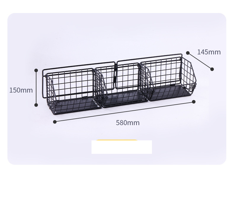 Wall-mounted Kitchen Rack Thickened Iron Storage Rack Non-perforated Folding Storage Basket for Vegetables and Fruits_voghion.com