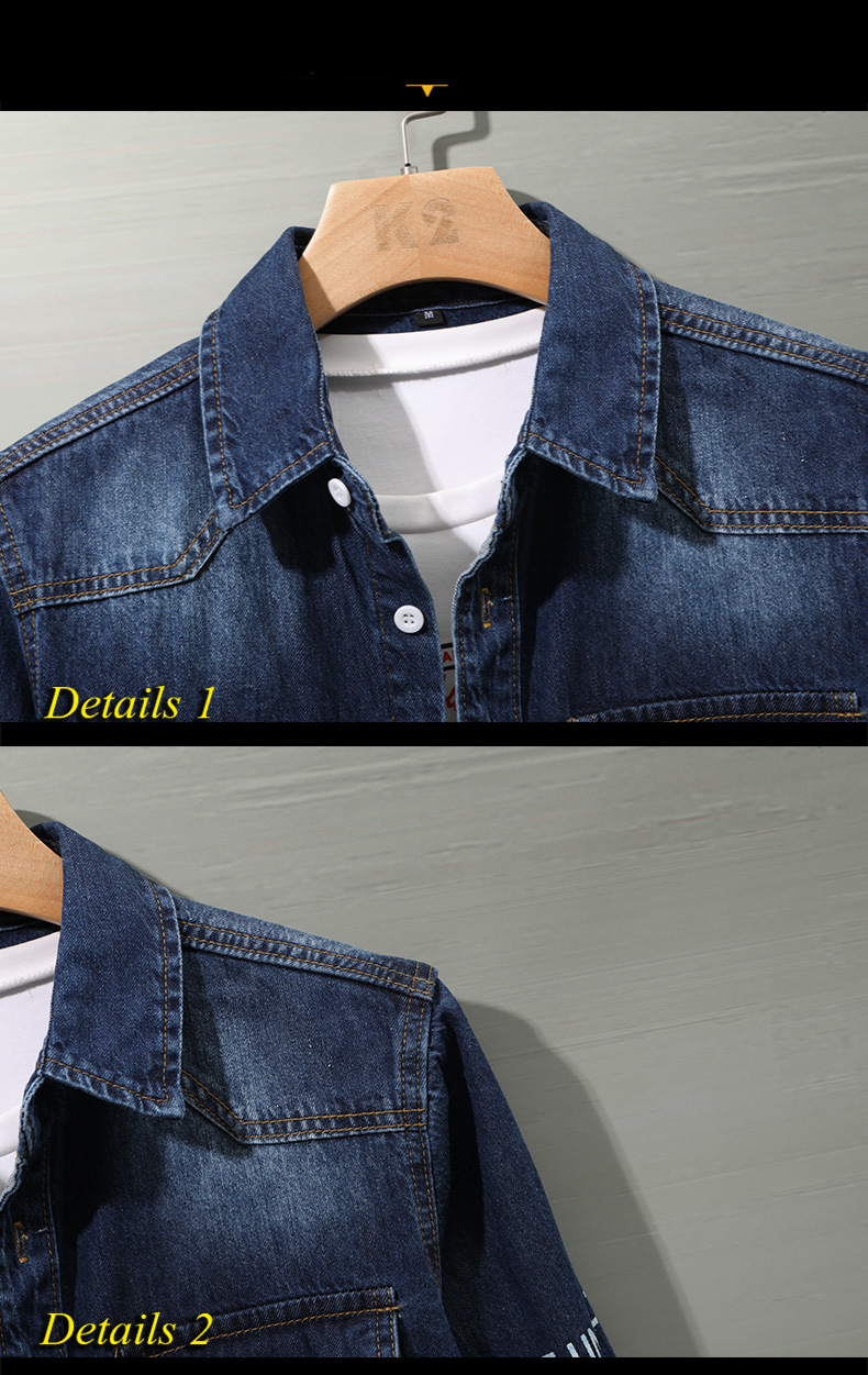 Herrenbekleidung Amerikanisches Multi-Pocket-Arbeitskleidungs-Langarm-Jeanshemd Freizeithemdjacke Herren Loose Trendy Japanisches Retro-Oberteil_voghion.com