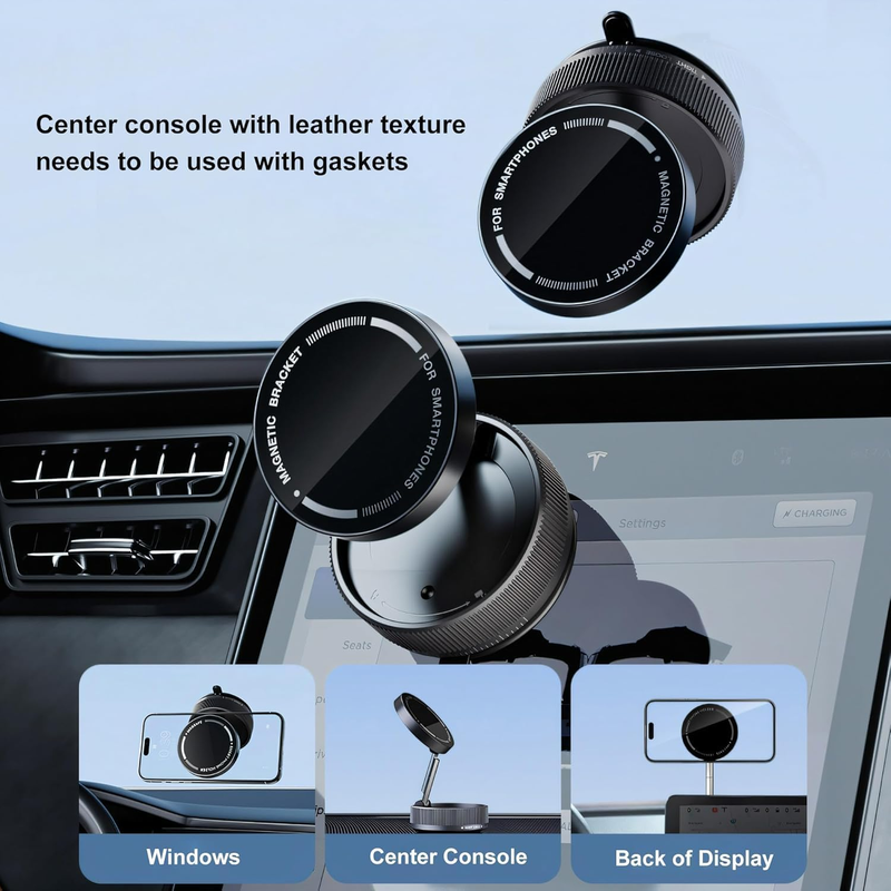 Vakumlu Telefon Tutucu, Araba İçin Vakumlu Manyetik Araç Telefon Tutucu Standı, Vakumlu Manyetik Cep Telefonu Tutucu Standı Vakumlu, Katlanabilir 360° Ayarlanabilir_voghion.com