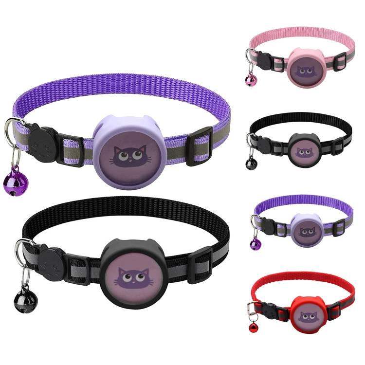 Pet Reflective Collar With Bell For AirTag_voghion.com