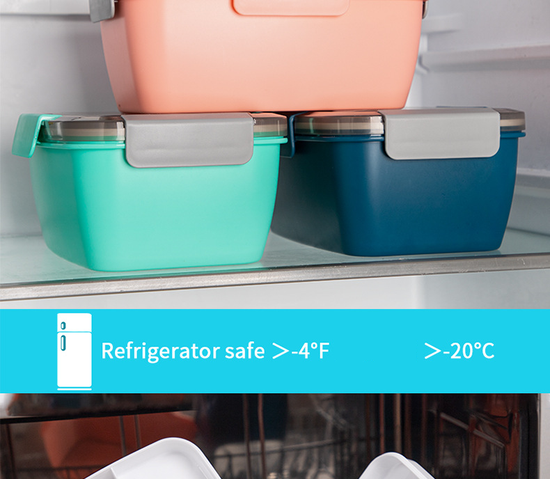 Microwave-Safe Bento Box With 2-Tier Compartments - Leakproof Lunch Container For Office Meal Prep (Dishwasher Safe BPA-Free Plastic)_voghion.com