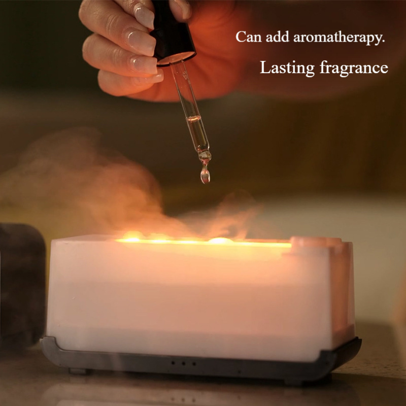USB-Ultraschall-Aroma-Diffusor mit Flammeneffekt und farbwechselnden LED-Leuchten – Luftbefeuchter für ätherische Öle für Zuhause, Büro, Schlafzimmer_voghion.com