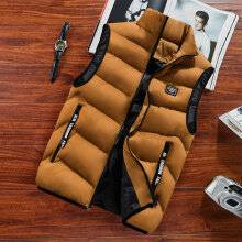 Herren-Winter-Steppweste mit Kapuze – Verdickte, mit Baumwolle gefütterte Weste für Jugendliche, lässige Slim-Fit-Jacke (Schwarz, Khaki, Blau)_voghion.com