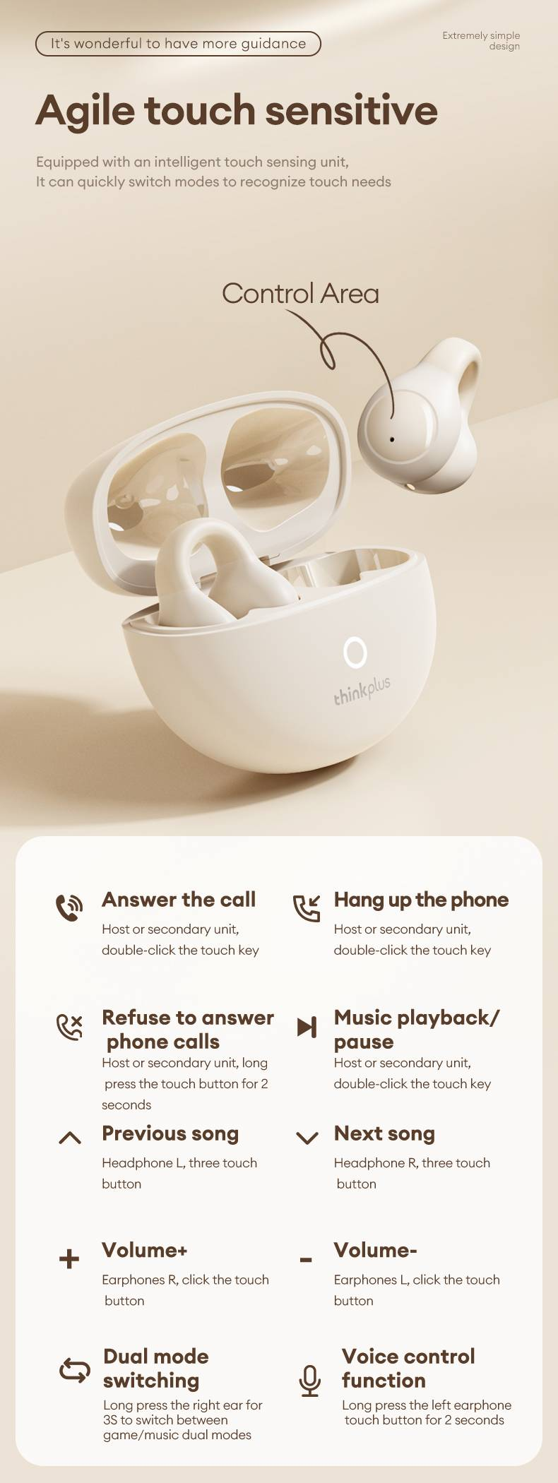 Fones de ouvido Bluetooth 5.4 Lenovo LP25 PRO com clipe de orelha, fone de ouvido esportivo sem fio, bateria de longa duração, redução de ruído, microfone HD para chamadas_voghion.com