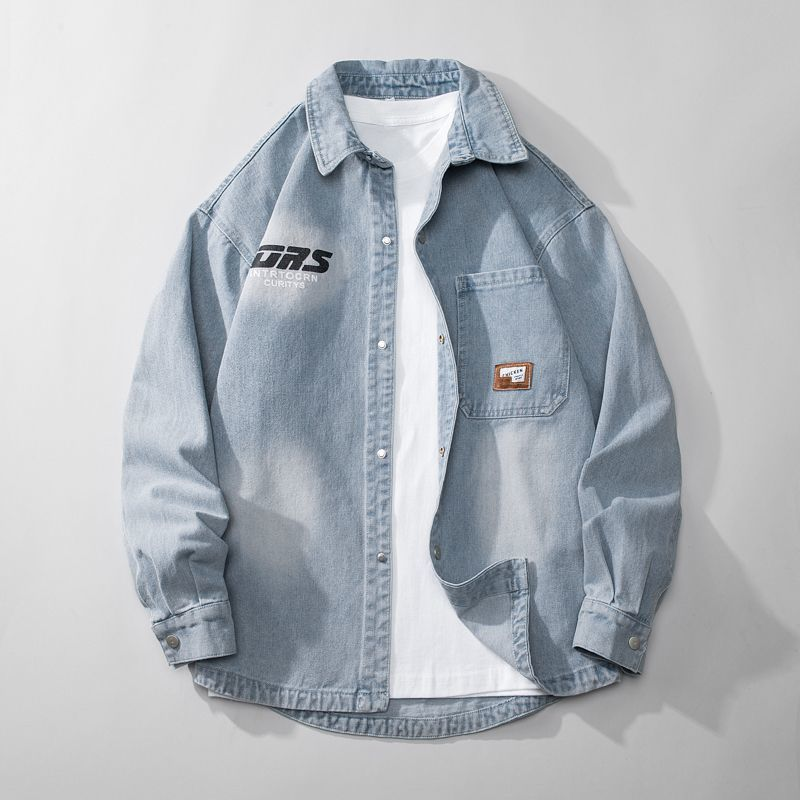 Giacca in denim vintage da uomo – Camicia oversize in stile street style di Hong Kong (M-XXXXL)_voghion.com