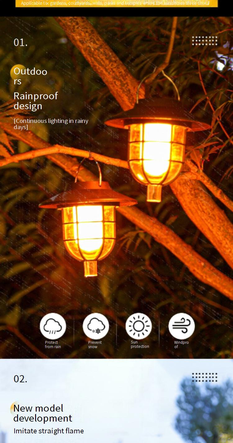 Solar Flame Torch Light Outdoor Garden Decor Waterproof LED Landscape Lighting For Patio Yard Pathway"_voghion.com