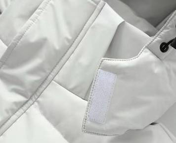 Men's Slim-Fit Long Down Coat - Korean Style Thermal Hooded Parka With Signature Logo, Couple's Matching Winter Jacket_voghion.com
