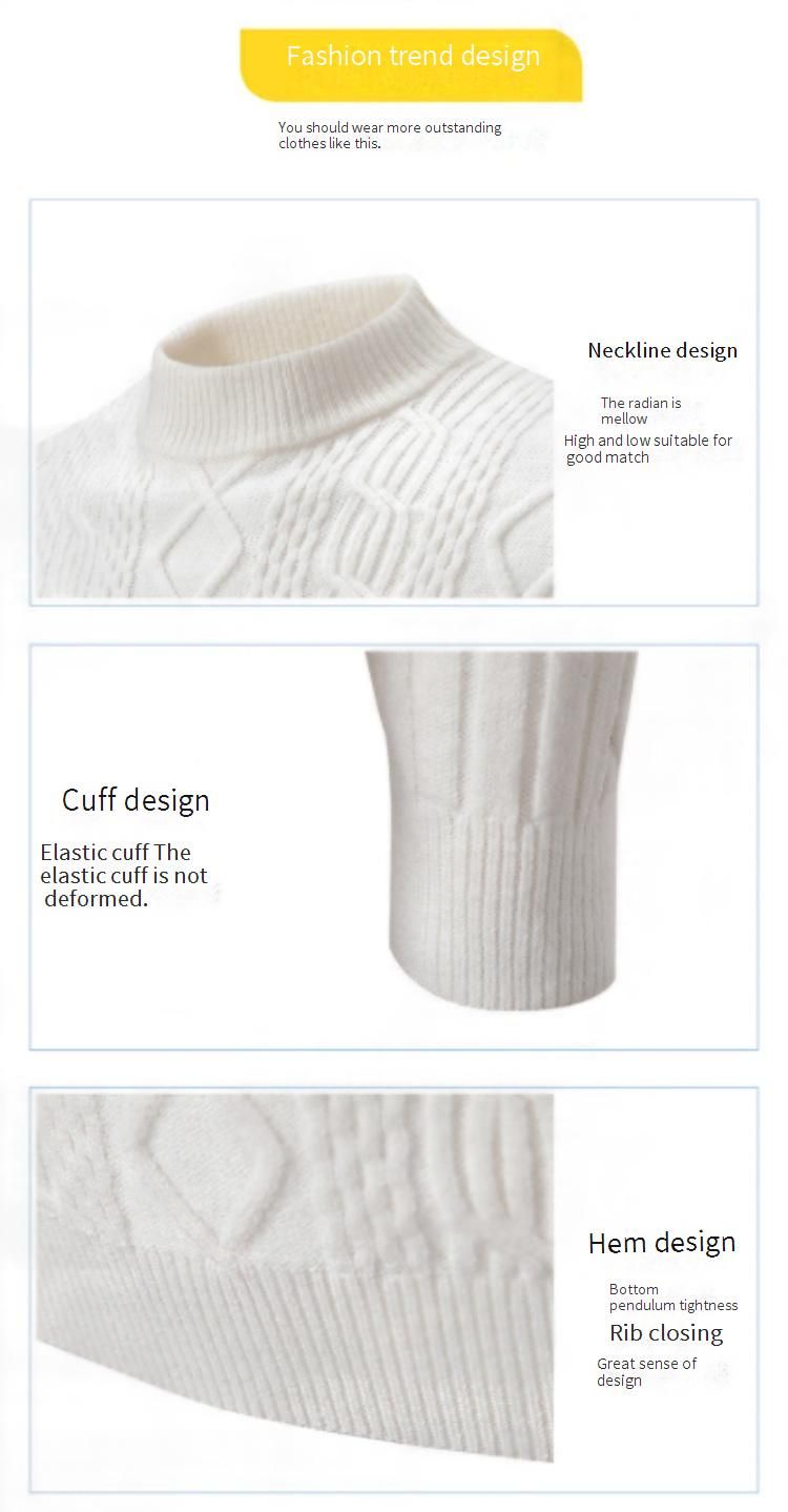 Minimalist Mock Neck Sweater – Premium Acrylic Knit Base Layer With Subtle Jacquard Texture_voghion.com
