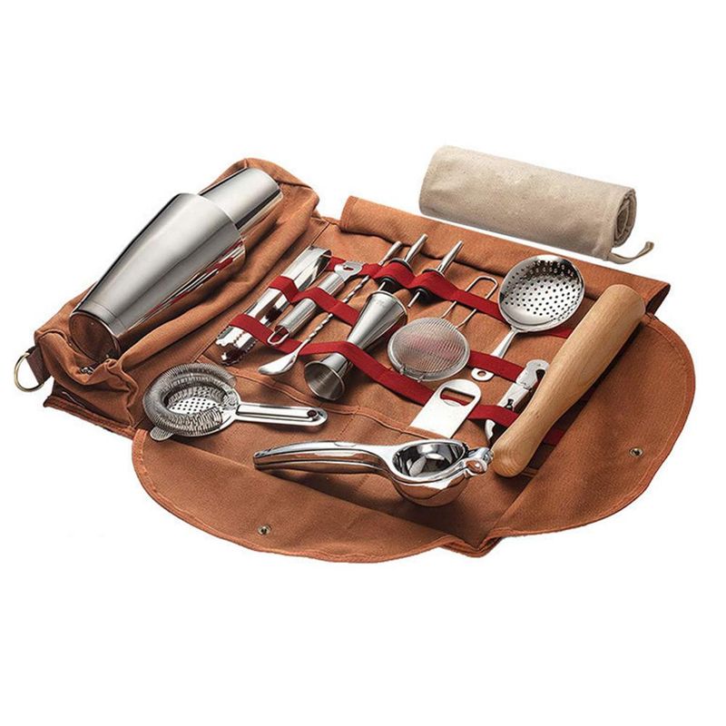 Portable Bar Canvas Tool Bag Professional Bartender Travel Bag Cocktail Shaker Wine Set Storage Bag_voghion.com