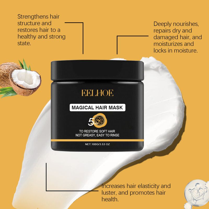 EELHOE Softening and Moisturizing Hair Mask, Hydrating and Moisturizing Hair Care Improves Dry Frizzy Forked Hair Conditioner_voghion.com