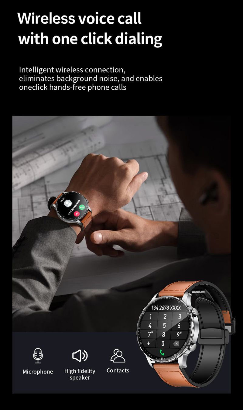 Akıllı Saat Çok Fonksiyonlu Bluetooth Çağrı Adımsayar Sağlık İzleme Spor Saati_voghion.com