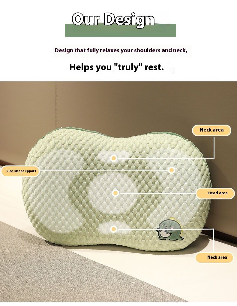 Dormitory Memory Foam Core Ultra Soft Neck Support Sleep Aid Special For Students Men And Women Cat Belly Pillow_voghion.com