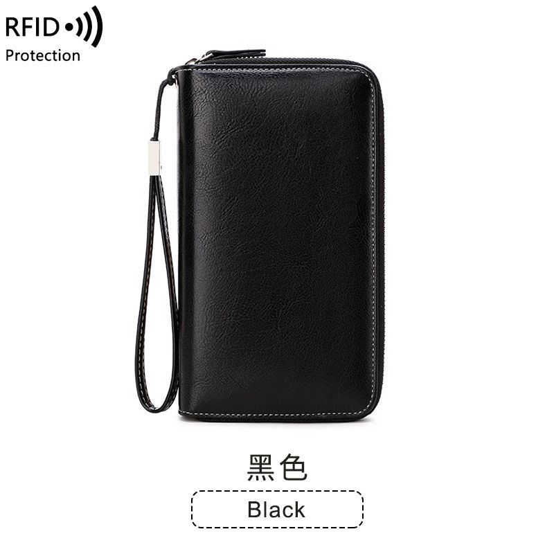 Nova carteira longa com zíper duplo e antirroubo RFID para mulheres, grande capacidade_voghion.com