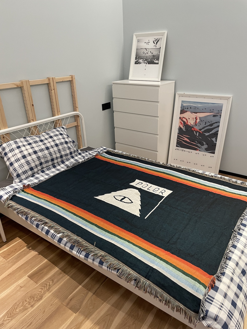 Amerikansk utomhus dekorativ filt filt täcke filt soffa handduk fritidsfilt Mount Rainbow eye nationell stil_voghion.com
