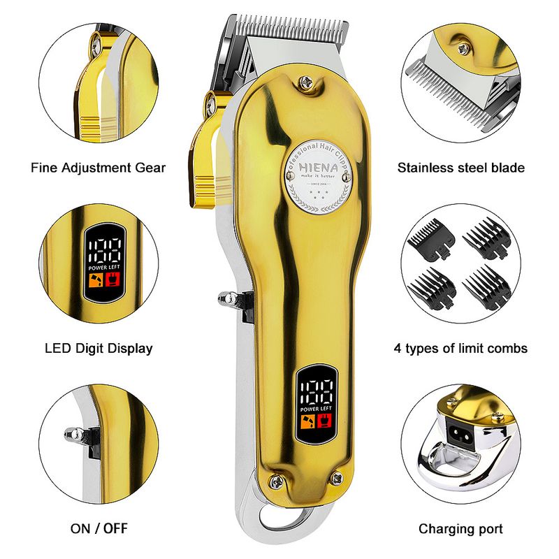 Tondeuse à cheveux professionnelle pour salon de coiffure pour hommes, affichage numérique LCD, costume, tondeuse à cheveux Rechargeable_voghion.com