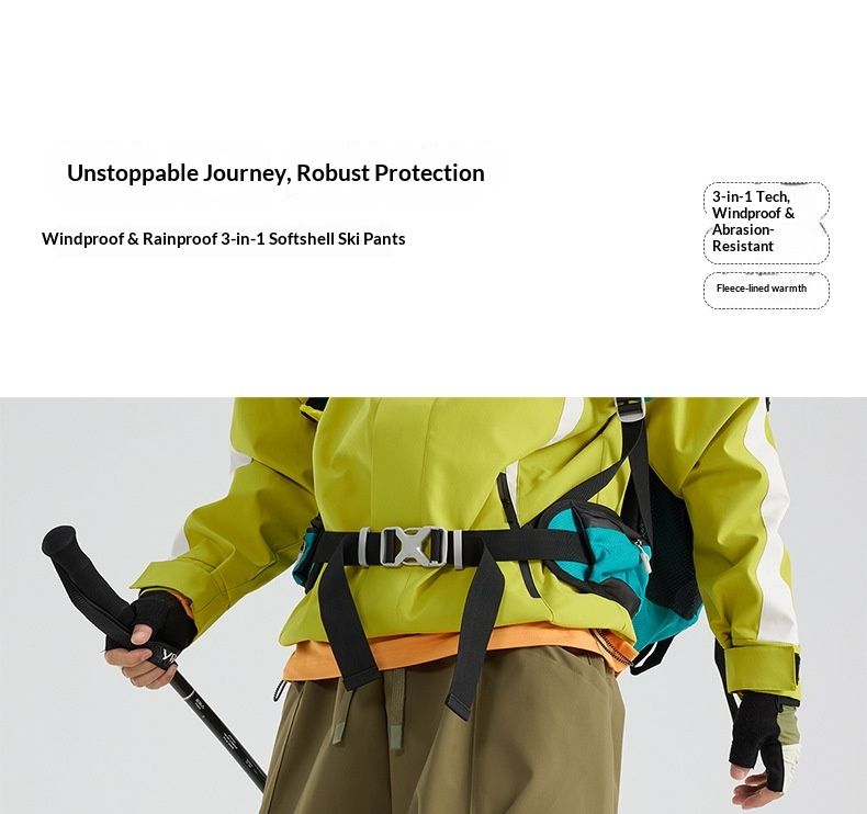 001 Outdoor Hiking Women, Three-in-One Fleece Liner, Detachable Windproof Waterproof Trekking Pants, Warm Pants For Men_voghion.com