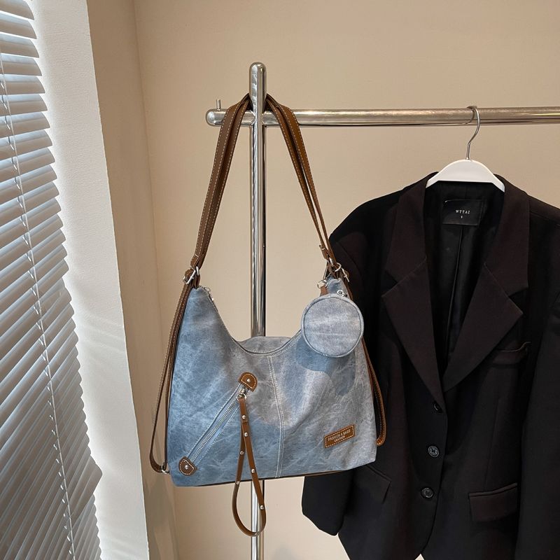 Borsa a tracolla in tela per donna, grande capacità, nuova tendenza moda 2025, casual, versatile, leggera, in denim_voghion.com