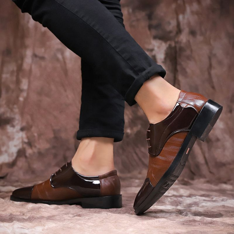 Zapatos de cuero puntiagudos de negocios para hombres de alta calidad, zapatos formales_voghion.com