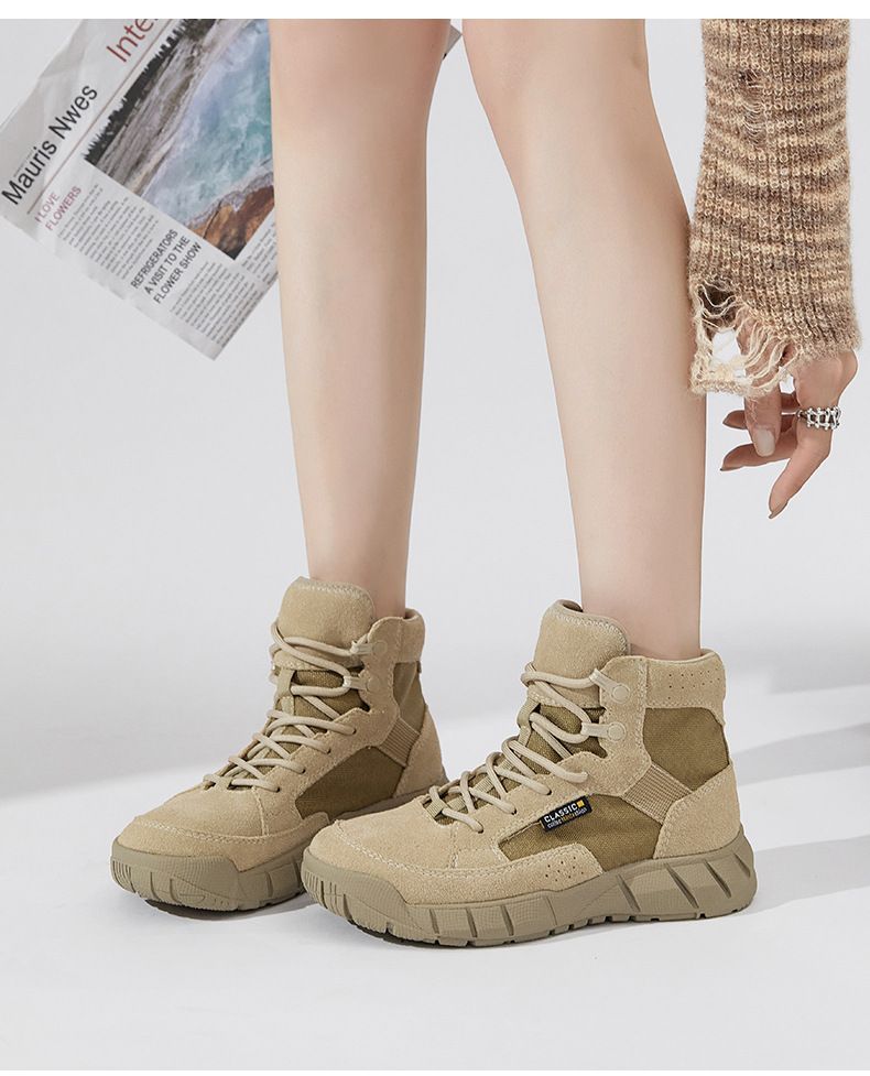Stivali da trekking da donna, stile coppia, resistenti alla sabbia, da viaggio, stile britannico, stile Martin_voghion.com