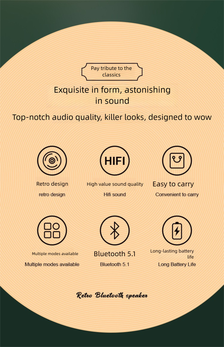 New For Outdoor And Home Use, High Aesthetic Bluetooth Speaker With Creative Design_voghion.com