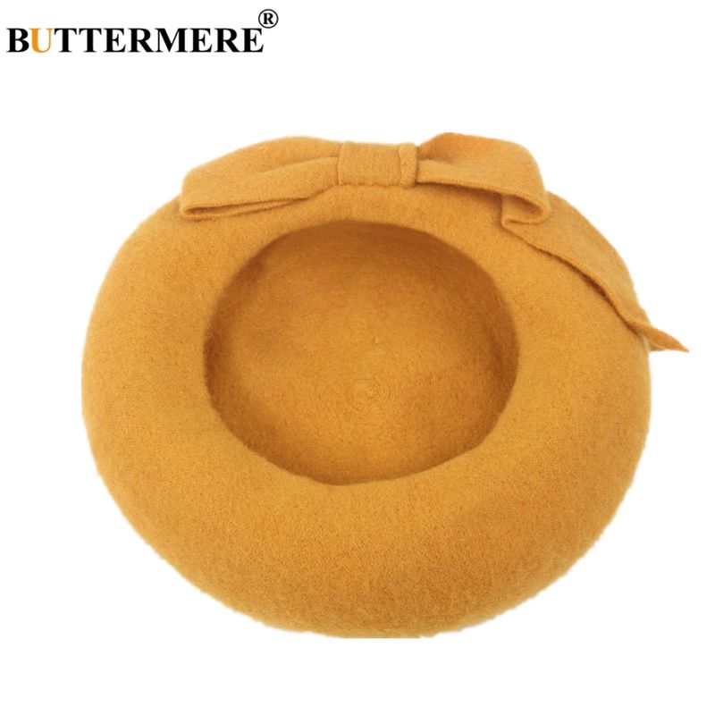 Forró akciós BUTTERMERE gyapjú francia női zöld elegáns festőkalapok női masnis masnis női barett őszi-téli művész sapka_voghion.com