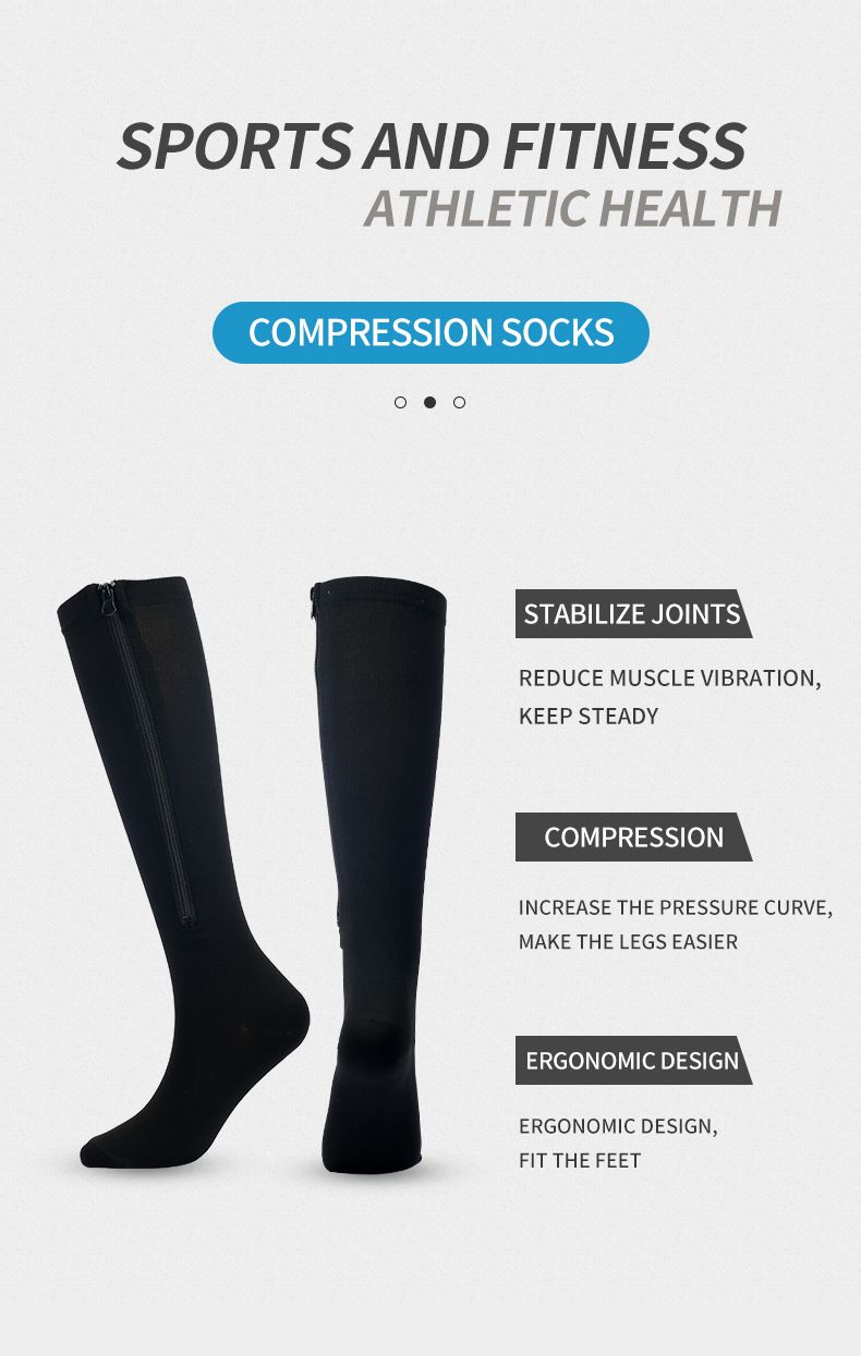 Kousen Sport druk sokken Compressie rits sokken zipsox stretch been sokken cover teen stijl_voghion.com