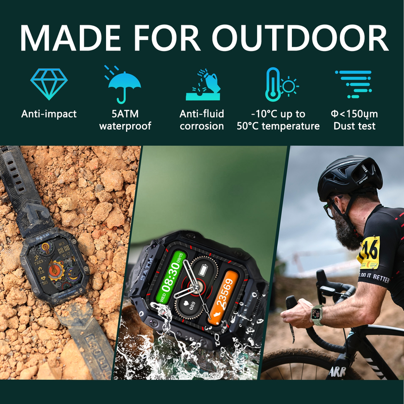 PG333 1.91 inch Waterproof Smart Sports Watch Support Heart Rate Monitoring / Blood Pressure Monitoring(Black)_voghion.com