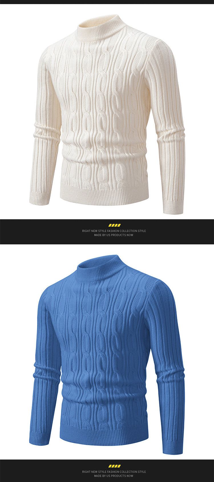 2023 Autunno e Inverno Nuovo stile coreano Tendenza moda maschile Jacquard Maglioni e maglioni di cashmere intrecciati_voghion.com