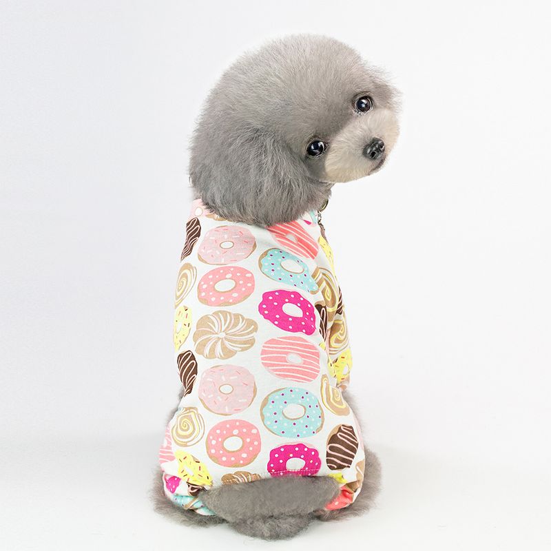 Teddy Katze Hund Vier beinigen Frühling und Herbst Haustier Kleidung 19 Fünf Farbe Hause Kleidung_voghion.com