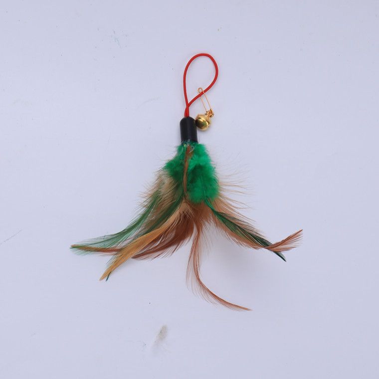 Jouet pour chat Teaser Wand avec têtes de rechange en plumes de poulet_voghion.com