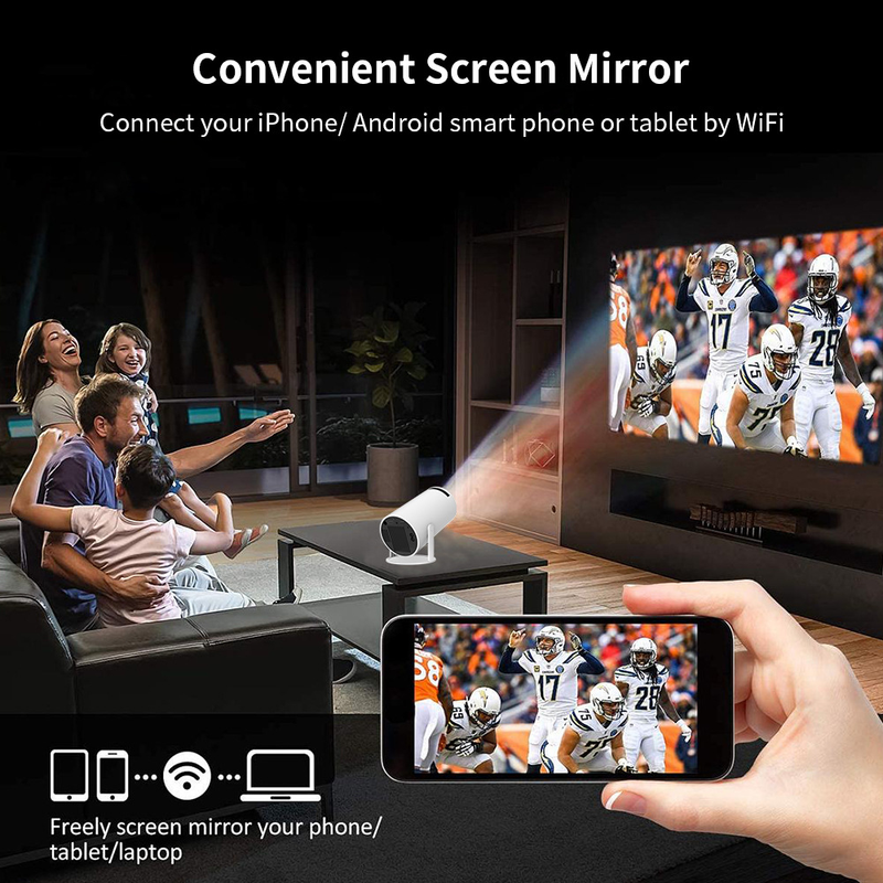 Thundeal HY300 Android Wifi viedais pārnēsājamais projektors 1280 720P Full HD biroja mājas kinozāles video mini projektors_voghion.com