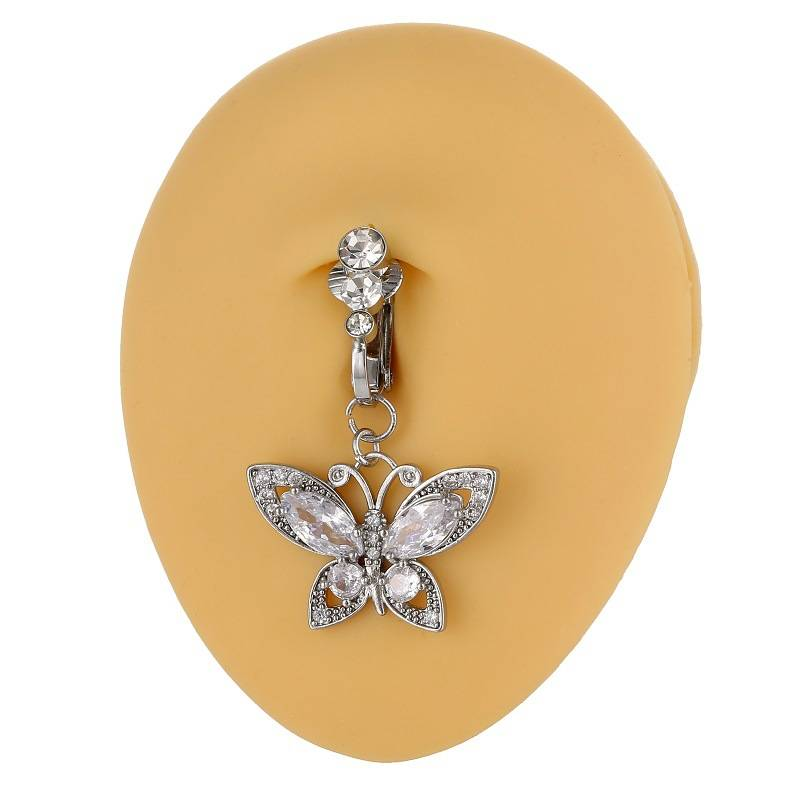 Anello per ombelico per donna Design alla moda a forma di farfalla Anelli per ombelico alla moda sexy Gioielli penetranti in acciaio inossidabile_voghion.com