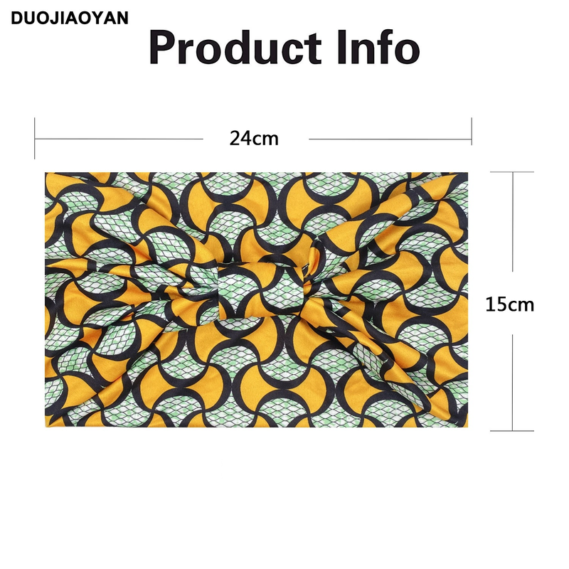 Unisex Knot Headband Color Matching Pattern Printed Sports Headband Fashion Polka Dot Wide Edge Elastic Headband_voghion.com