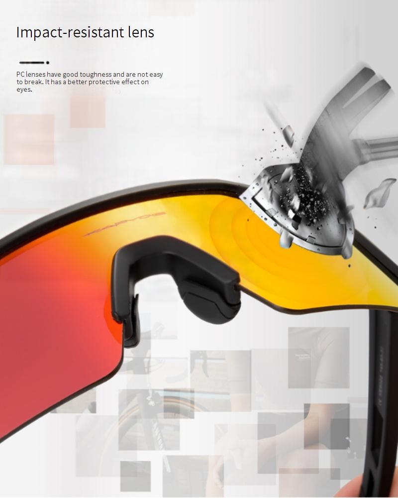 Polarized Four Lens Cycling Glasses Bicycle Windproof Goggles Polarized Road Bike Myopia Sunglasses_voghion.com