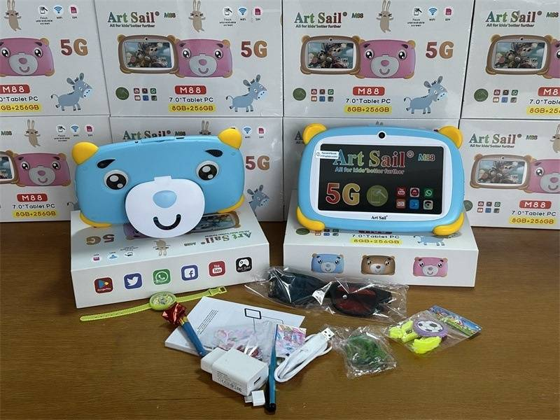 7-inch Kids Tablet With Dual SIM & Call Function - Android 12, Parental Control, Shockproof Case, 32GB Storage, Educational Apps_voghion.com