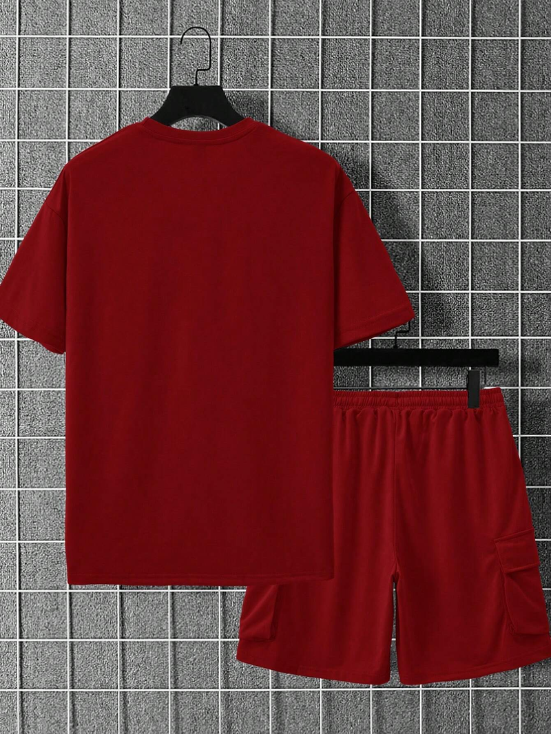 Completo estivo da uomo a maniche corte e pantaloncini da 5 pollici - Miscela di cotone modal leggero per la palestra_voghion.com