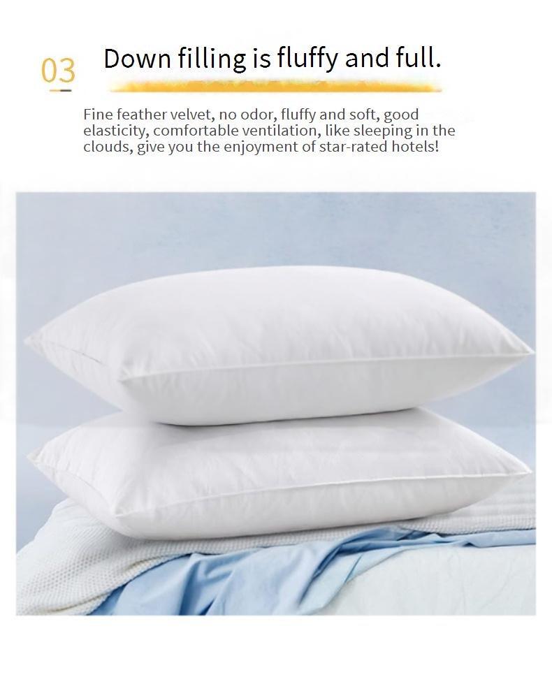 Cuscino in piumino d'oca di alta qualità con fodera in cotone - Altezza regolabile da 1 a 5 cm, ipoallergenico e traspirante per casa e ospitalità_voghion.com