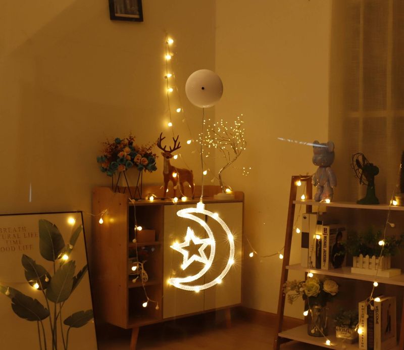Luces LED navideñas con ventosa para ventana: decoración festiva con 8 diseños encantadores_voghion.com