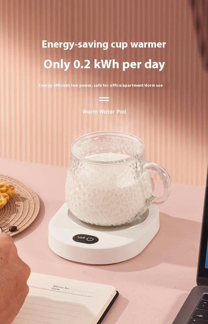 Smart Warming Cup Pad – USB-Powered Desktop Warmer For Coffee, Milk & Tea (3 Heat Settings, Auto Shut-Off, Non-Slip Base, PP Material)_voghion.com