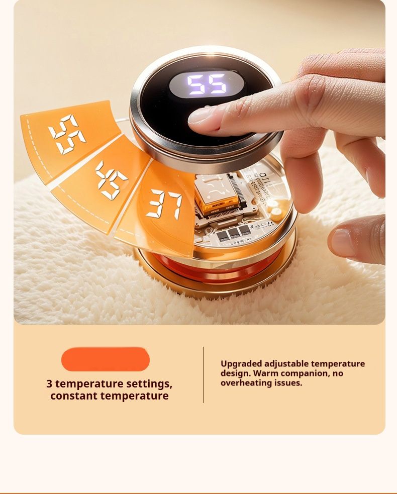USB-Handwärmer – beidseitige Heizung, 3 Temperatureinstellungen mit Digitalanzeige, 5 V/10 W schnelle Erwärmung, tragbares elektrisches Heizkissen_voghion.com
