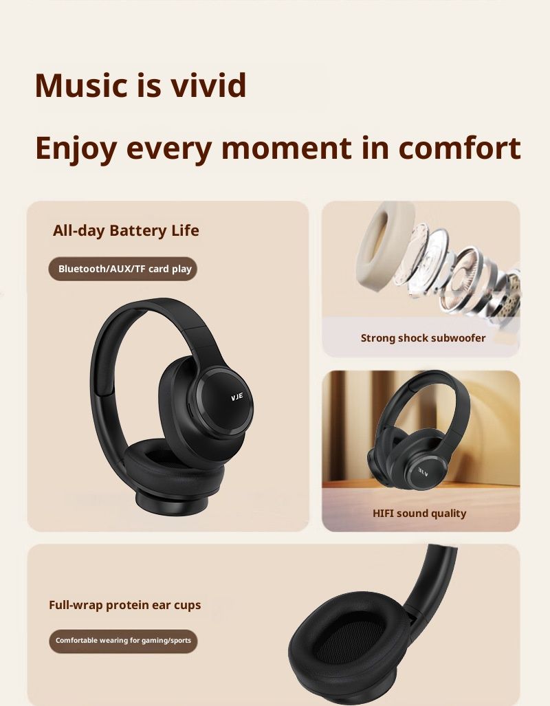 Bluetooth-Kopfhörer mit 30 Stunden Akkulaufzeit, leichten Ohrpolstern aus Memory-Schaum und faltbarem Design_voghion.com