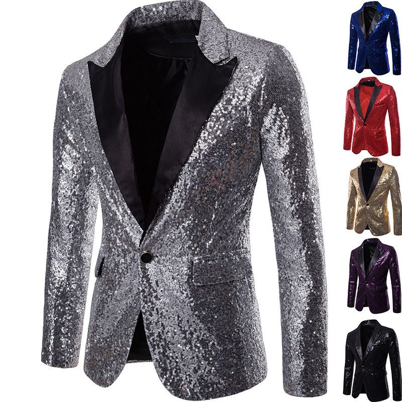 CT 2025 Performance Costume Gold Sequin Suit Plus Size Blazer Nightclub Men's Host Emcee Photo Studio Jacket_voghion.com