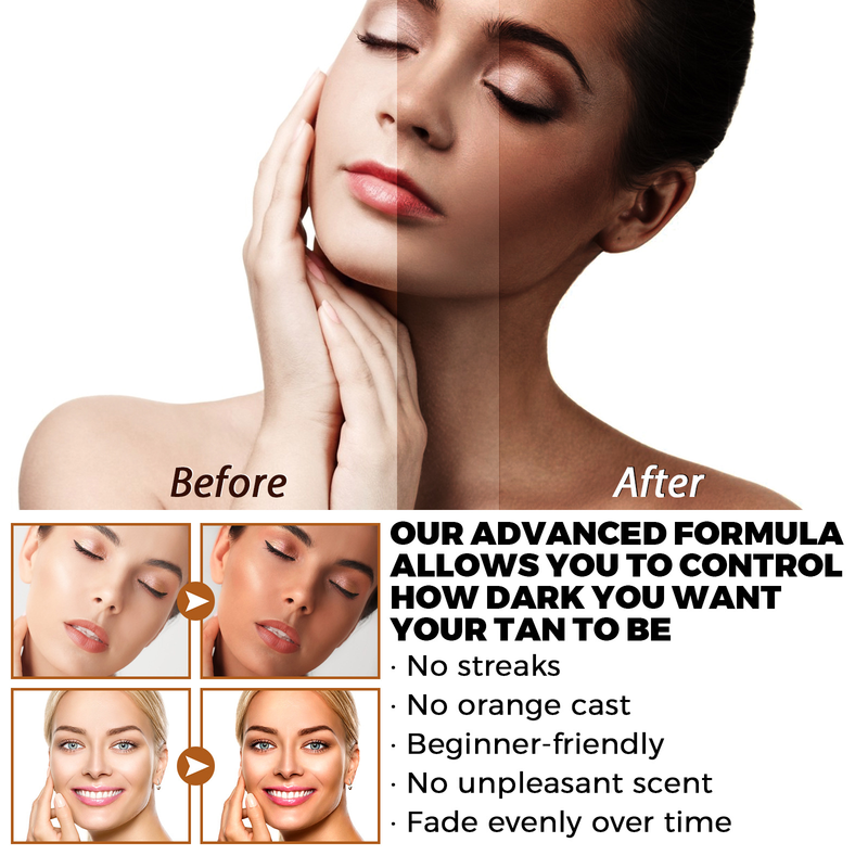 EELHOE Soro de escurecimento facial sem sol Essência de escurecimento facial ajuda o bronze de trigo escuro a uniformizar o tom de pele_voghion.com
