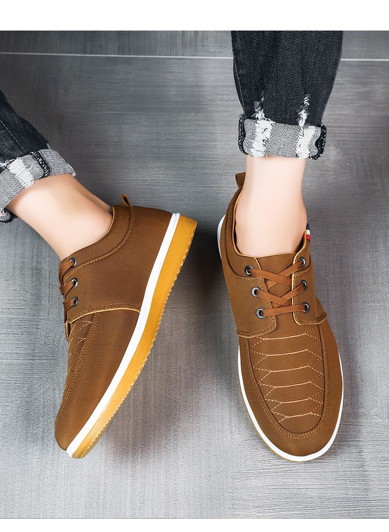 Men's Soft Sole Canvas Shoes - Breathable Non-Slip Comfortable Casual Shoes For Big Size (Up To 47) - Classic Round Toe Slip-On For Work & Daily Wear_voghion.com