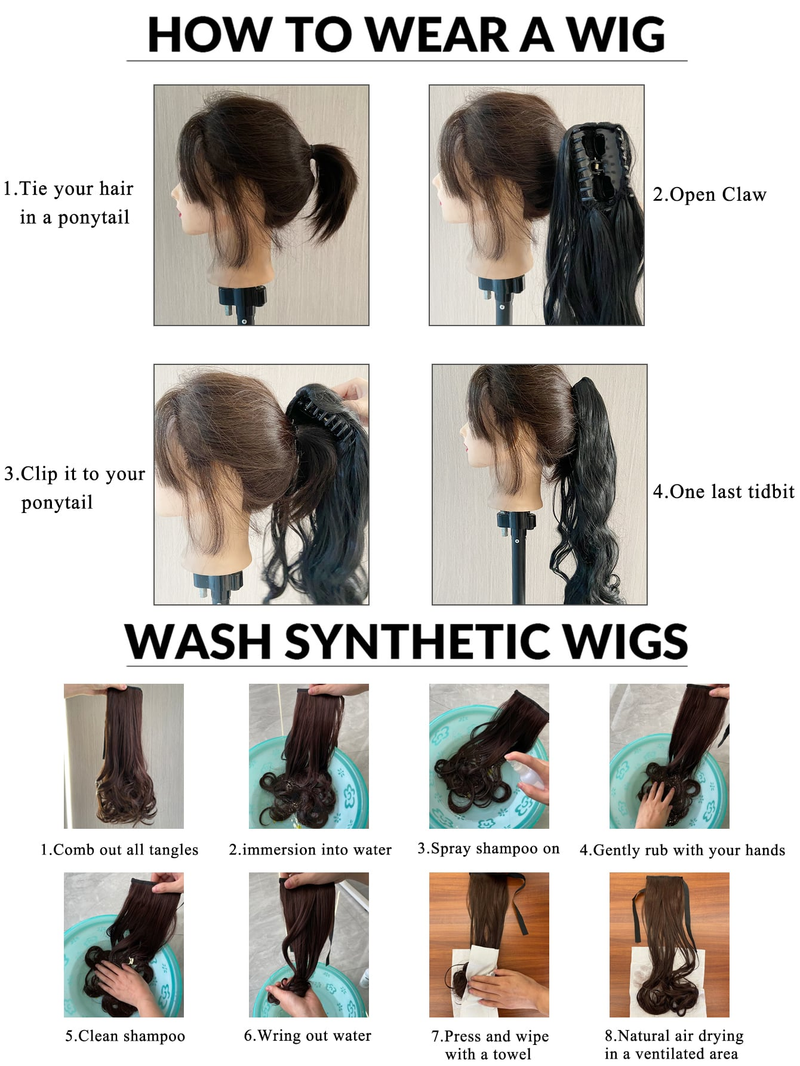 Sintētiska spīļu zirgastes pieaudzējuma matu pieaudzēšana 14" mākslīga brūna sirma blonda viļņaina mākslīgā bize ar gumiju_voghion.com